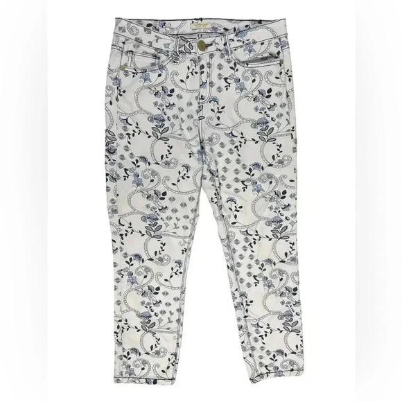 U.S. Polo Assn. Denim - U.S. Polo Assn Blue White Paisley Floral Capri Jeans Size 6
